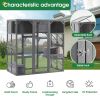 Outdoor Wooden Cat House Catio Enclosure with Super Large Enter Door Cat Kennel with Bouncy Bridge