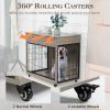 Dog Crate Furniture, Wooden Dog Crate End Table, 38.4 Inch Dog Kennel with 2 Drawers Storage, Heavy Duty Dog Crate