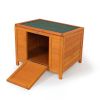 Small Wood Rabbit Hutch Bunny Cage, Raised Cat House with Ladder for Small Animals