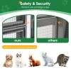 Outdoor Wooden Cat House Catio Enclosure with Super Large Enter Door Cat Kennel with Bouncy Bridge