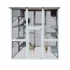 Wooden Catio Outdoor Cat Enclosure, 71" Outdoor Cat House Weatherproof Asphalt Roof