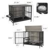 Modern Kennel Dogs room up to 80 LB, Dog crate furniture with Multi-Purpose Rremovable Ttray, Double-Door Dog House, lift Panel